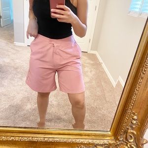 Pink cargo shorts